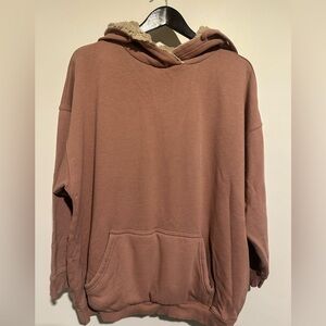 aerie Dusty Rose Sherpa-Lined Pullover